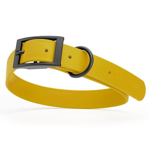 Biothane Waterproof Dog Collar Strong Coated Nylon Webbing with Black Hardware Odor