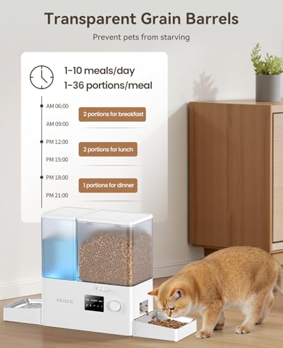 Automatic Cat Feeder and Water Dispenser (White / 8.5L-WiFi)