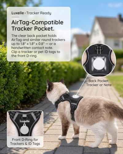 Escape Proof Cat Harness and Leash Set (Black / XS)