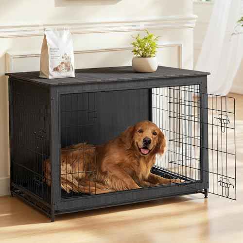 44.1" Dog Crate Furniture (Ink Black / 44.1"L x 29.5"W x 32.3"H)