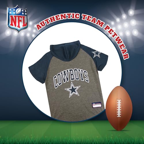 NFL Dallas Cowboys Hoodie for Dogs & Cats. NFL Football Licensed Dog Hoody Tee Shirt (Medium / Dallas Cowboys)