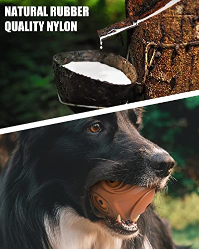 Giggle Ball for Dogs Owl Toys for Aggressive Chewers Dog Ball Toy for Puppy Medium Large Dogs Fun Gift for Dog Natural Rubber Hoot Brown (Brown Owl Orange Eyes)
