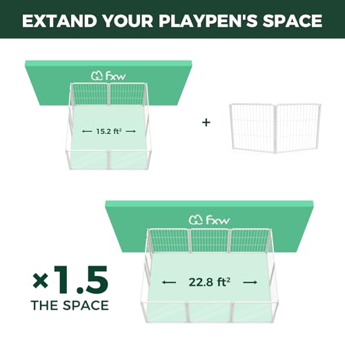 2 Add on Wire Panels for AuraSpace Pro Dog Playpen (White / 24"H)