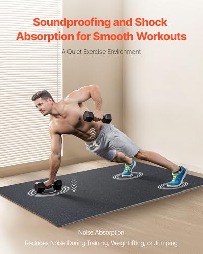 0.56Inch 100sq.ft 25 Tiles Gym Flooring for Home Gym (Black & Blue / 25"L x 25"W x 0.56"Th)