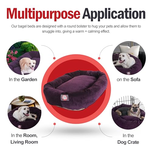 Micro Velvet Dog Bed (Aubergine)