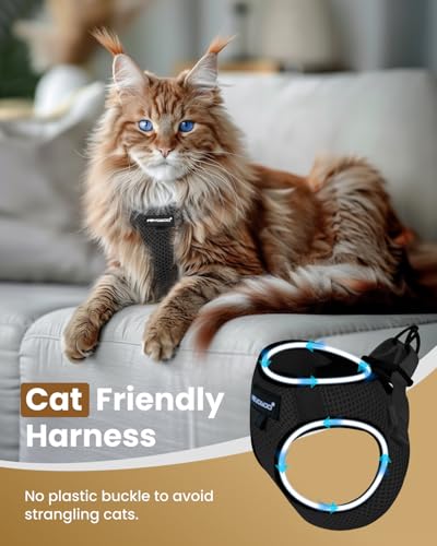 Cat Harness XL (Black / XL(Chest 14-16"))