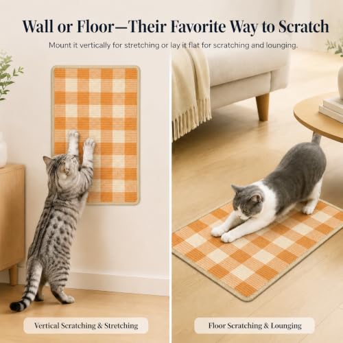 Cat Scratcher Mat (Orange White)