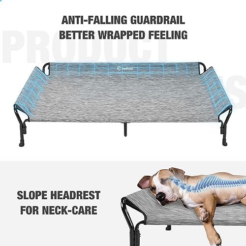 Cooling Elevated Dog Bed (Black Silver / 62.5"L x 37.0"W x 12.0"Th)