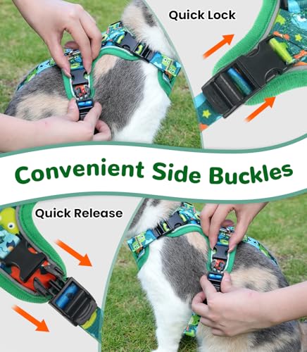 Cat Harness and Leash Set (H604 Pro Green Monster / Small (7-12lb))