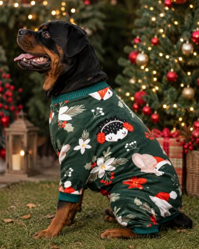 4 Pack Christmas Fleece Dog Pajamas for Extra Large Dogs (XXX-Large)