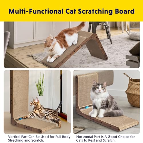 Cat Scratcher with Cat Toys Ball Track (L-Shape)