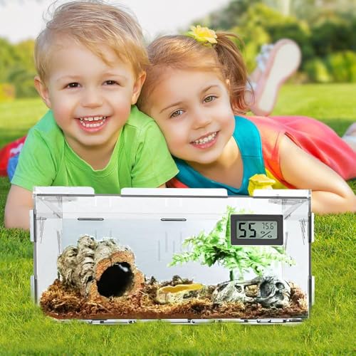 Acrylic Reptile Breeding Box Terrarium Cage Tank (Reptile-Tank-M (No Tray))