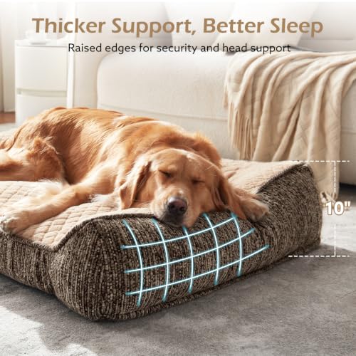 Extra Large Orthopedic Dog Beds Large Sized Dog (XXL(48"L x 34.5"W x 10"Th) / Brown)
