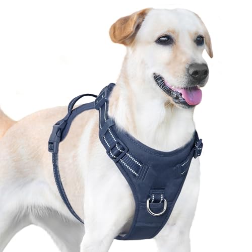 No Pull Dog Harness Front Clip Handle (Prussian Blue / XS(Neck:11.8-16.5",Chest:14.2-19.7"))