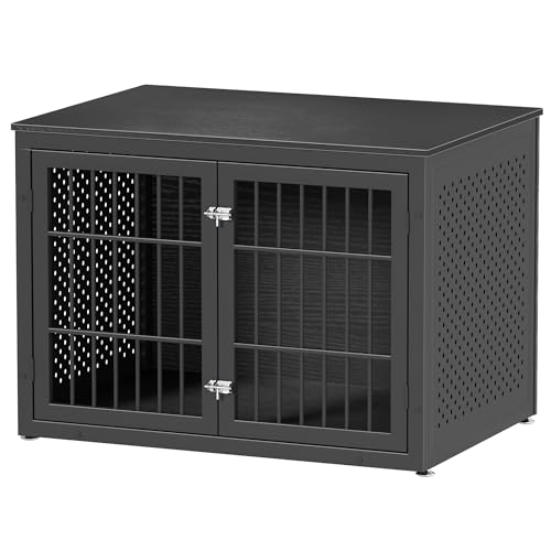 42" Heavy Duty Dog Crate Furniture for Large and Medium Dogs (42.1"L x 30.0"W x 30.2"H / Black)