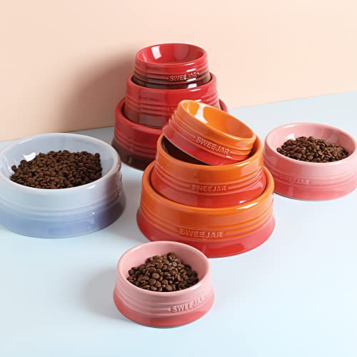 Sweejar Ceramic Dog Bowl (Large (32oz) / Gradient Pink)