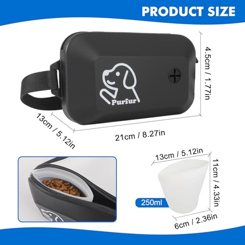 Dog Treat Pouch with Clicker & Poop Bag Holder (Black)