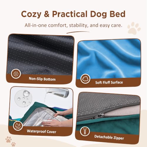 Orthopedic Dog Bed for Extra Large Dogs with Bolster (42.0"L x 30.0"W x 8.5"Th / Seattle)
