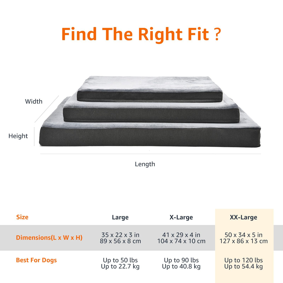 Washable Dog Bed with Cooling Gel Memory Foam (Mattress Bed / Giant / Grey)