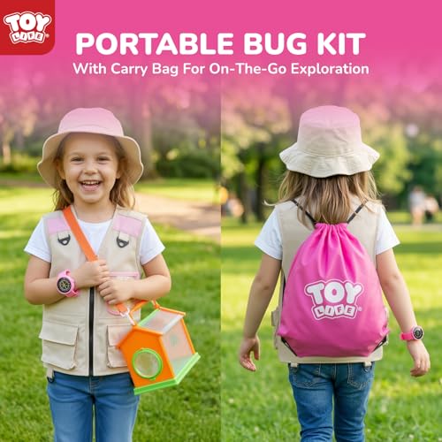Kids Explorer Kit with Bug Catcher for Kids (18 Pcs-pink)