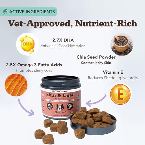 Vet Strength Skin & Coat Supplement for Dogs (90-Vet Strength)