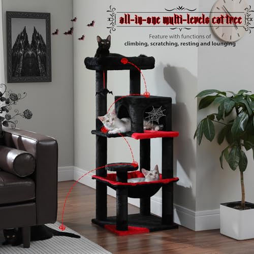 32" Small Cat Tree for Kittens & Small Cats (Black / 46 Inches)