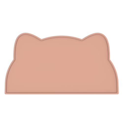 Cat Food Mat Silicone Non Slip Dog Bowl Mat Waterproof Cat Feeding Mat Stop Food Spills and Water Messes Out to Floor Pet Food Mat (Tea Rose / 24'' x 14'')