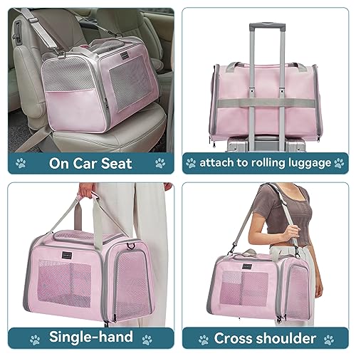 Cat Carrier for Large Cats (19.7"L x 13.0"W x 13.0"H / Pink)