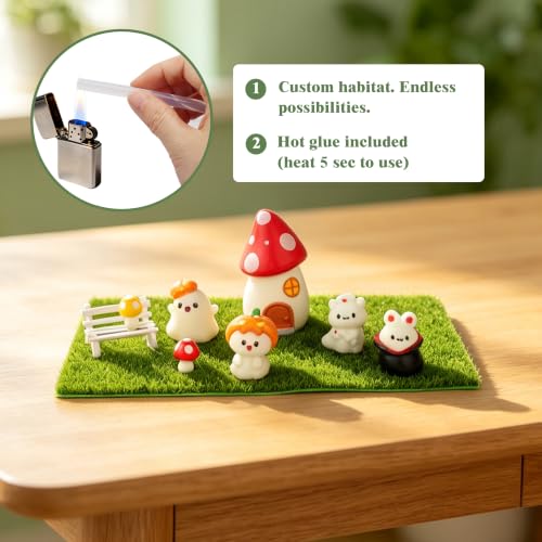 Acrylic Jumping Spider Enclosure Kit 25PCS with Decor (orange-Fairy Tale)