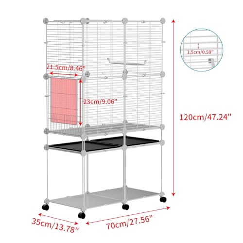 Large Flight Bird Cage (27.56"L x 13.78"W x 47.24"H)