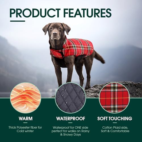 Waterproof Dog Coat (Bright Red / 2X-Large (Pack of 1))