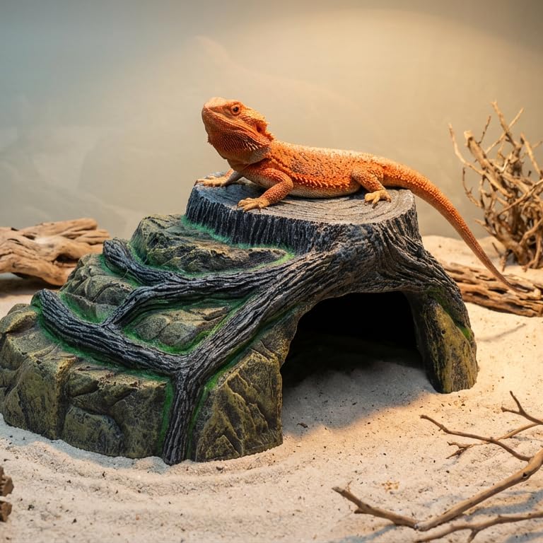 Gecko Tank Accessories (L-Flat Stump / Large)