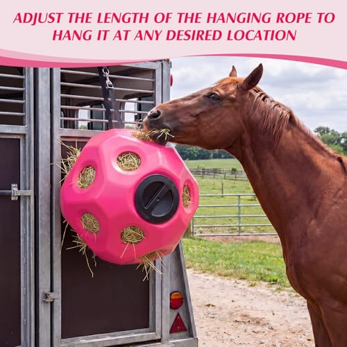 15.75" Extra Large Slow Feed Hay Ball for Horses (Pink)