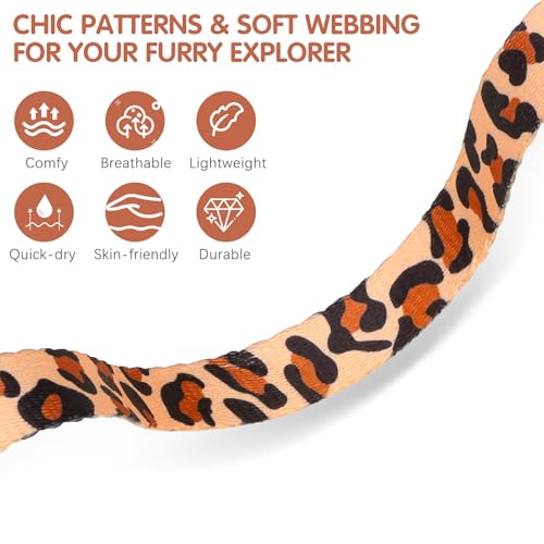 Cat Harness with Airtag Holder (Classic Leopard (Buckles on Neck & Chest))
