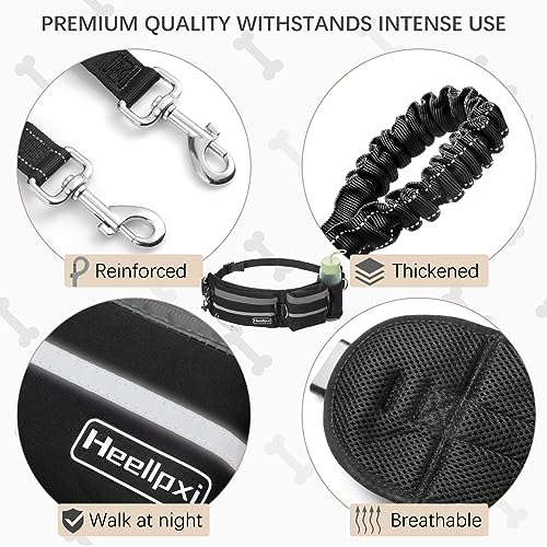 Dog Leash with Waist Belt (Black)