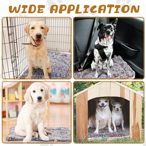 4 Pack Soft Pet Bed Mat Small Dog Crate Fleece (23 x 18 Inches / Gray)