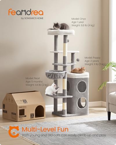 Cat Tree Indoor (L (21"L x 18"W x 60"H) / Dove Gray)