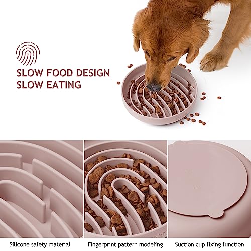 Slow Feeder Dog Bowls (Pink / 2.5 Cups)