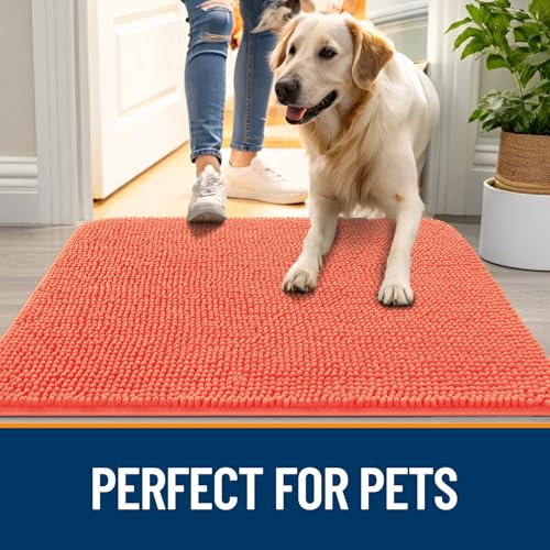 Dog Door Mat for Muddy Paws 40x32 (Coral / 40" X 32")