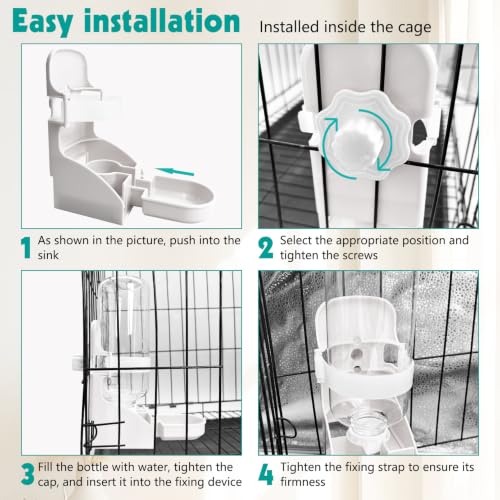 Rabbit Water Bottle (1PCS Water Dispenser, White)