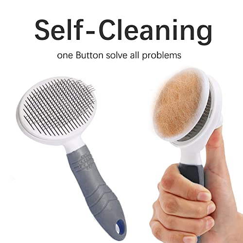 Self Cleaning Slicker Brush (1Pack Gray)