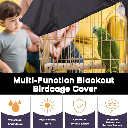 Round Parrot Birdcage Cover (Black)