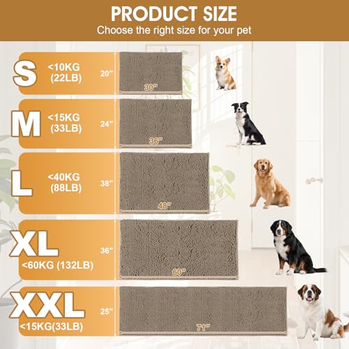 Dog Door Mat for Muddy Paws (Beige / 30" x 20")
