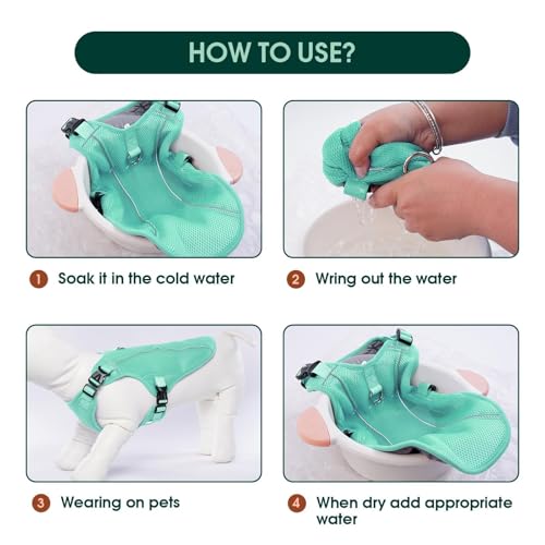 Dog Cooling Vest for Large Dogs with UV Protection (XL (Chest Girth:27.6'') / Mint Green)