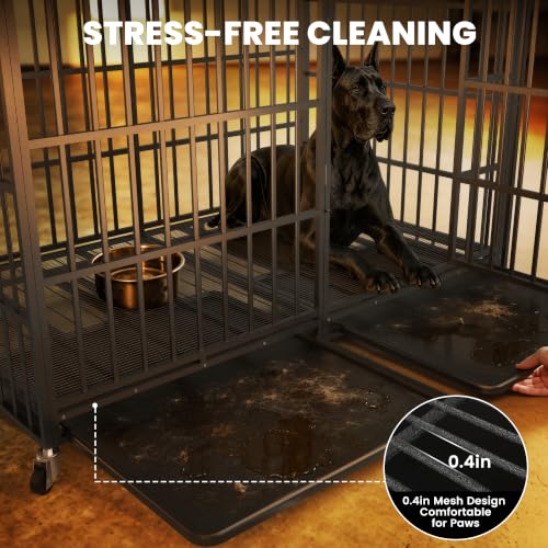 78 Inch Heavy Duty Dog Crate (Black / XXX-Large)