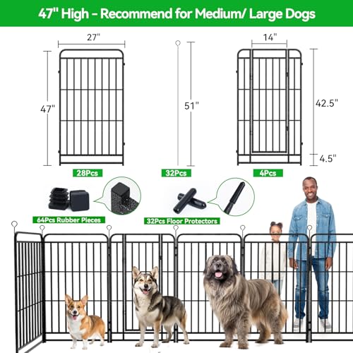 Heavy Duty Dog Playpen 32 Steel Panels 47" Height (27"W x 47"H)