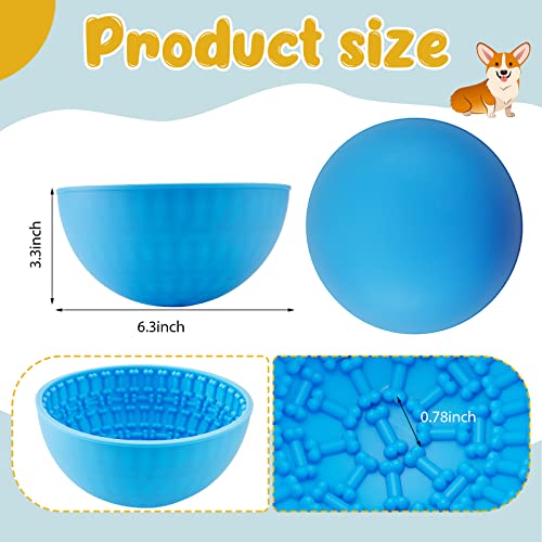 2 Pcs Dog Lick Bowl (Blue, Orange)