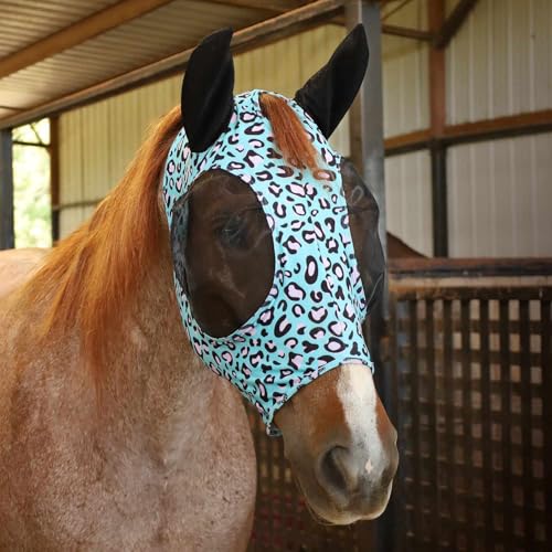 Lycra Horse Fly Mask w (Party Cheetah / Cob)