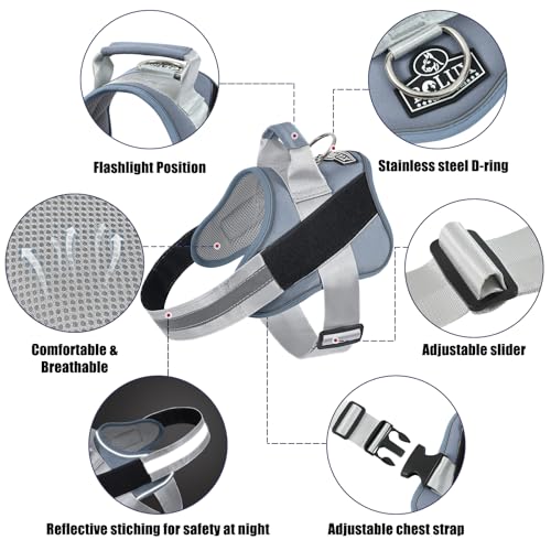 Dog Harness No (Medium (Pack of 1) / Silver)