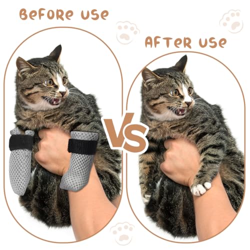 4pcs Cat Foot Covers (Grey / 10X9X0.5CM)